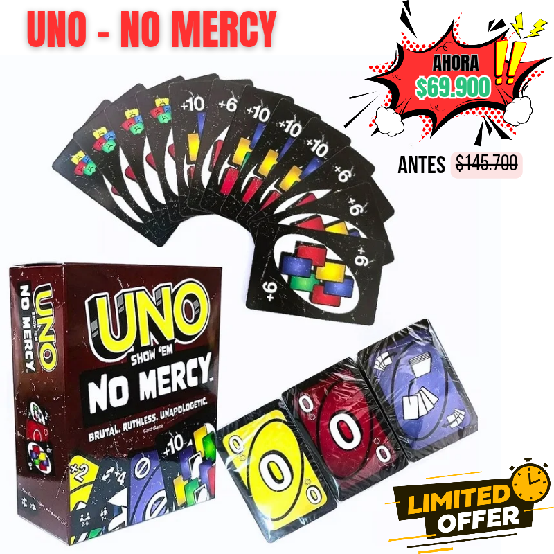 🎲 UNO™ Extremo: Edición No Mercy "El juego más despiadado y adictivo que verás este año"