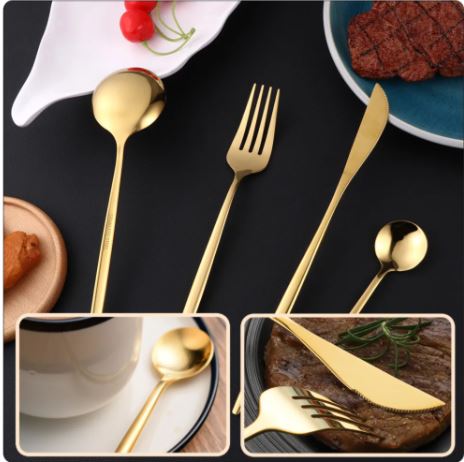 Oro Imperial™ – Set de Cubiertos Dorados 30 Piezas en Acero Inoxidable