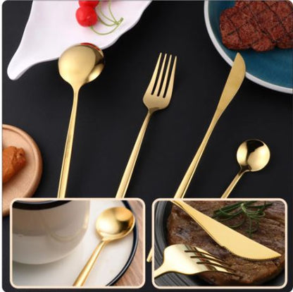 Oro Imperial™ – Set de Cubiertos Dorados 30 Piezas en Acero Inoxidable