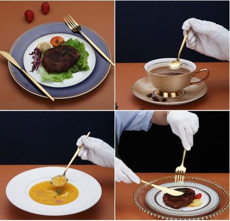 Oro Imperial™ – Set de Cubiertos Dorados 30 Piezas en Acero Inoxidable