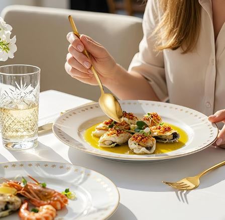 Oro Imperial™ – Set de Cubiertos Dorados 30 Piezas en Acero Inoxidable